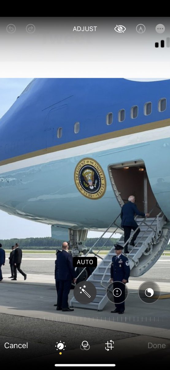 Joe now uses a smaller stairs to board AF1