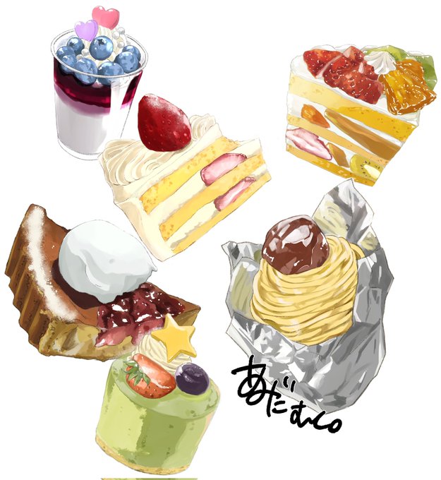 「simple background sweets」 illustration images(Latest)