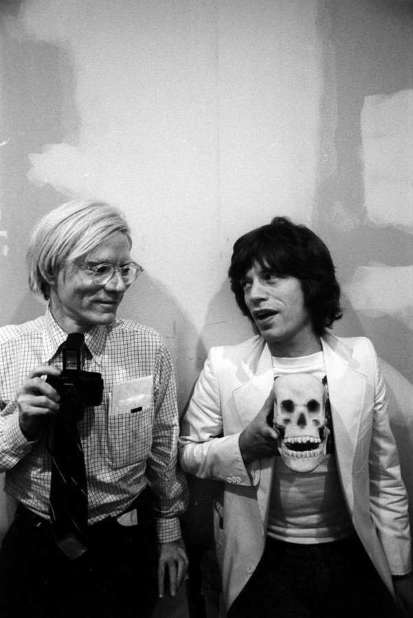Andy Warhol & Mick Jagger. Photo by Ken Regan.
