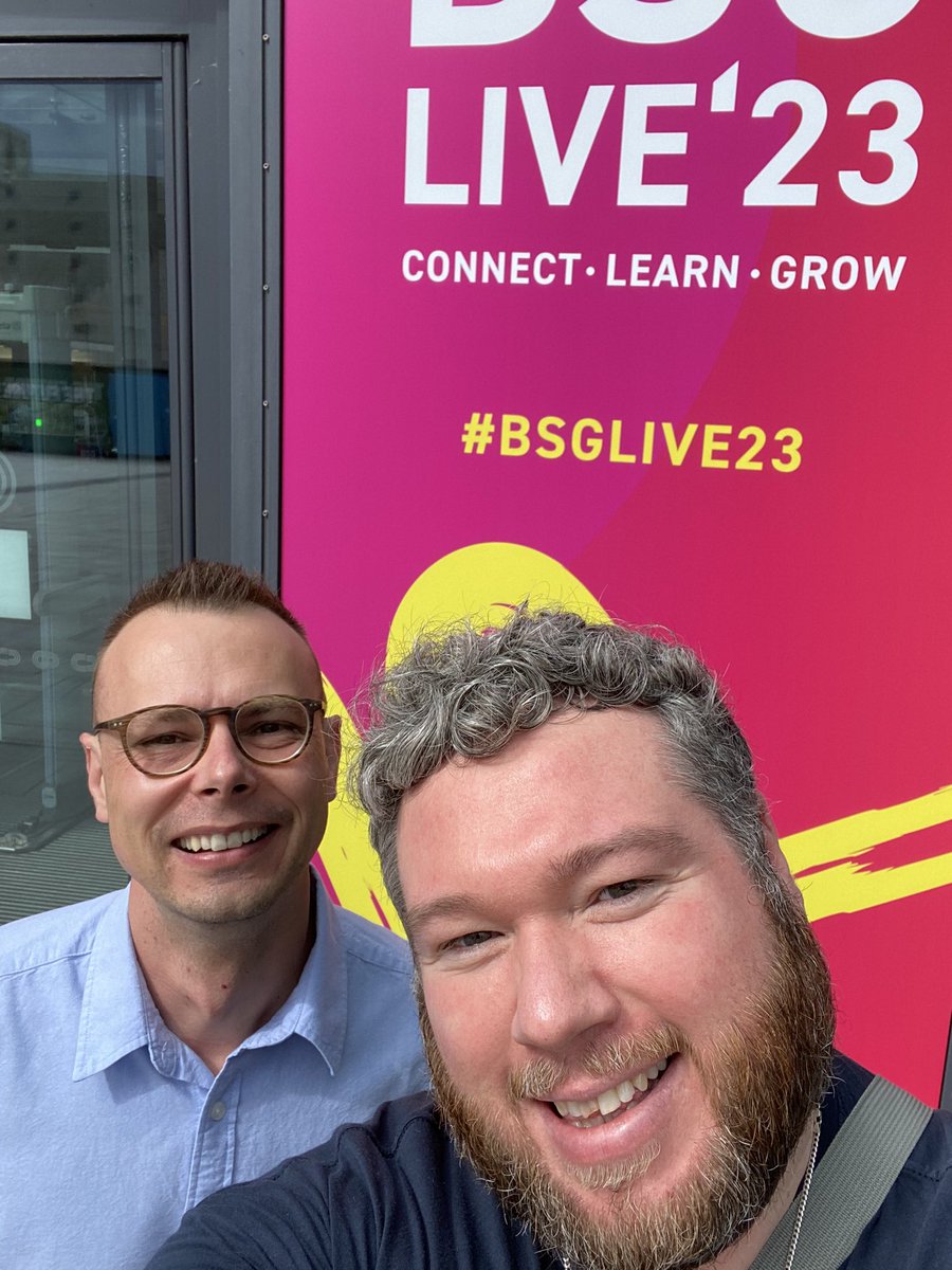 .<a href="/MaddaloMatt/">Matt Courtman-Maddalo 💙💛</a> and Lukasc are in Liverpool this week to explore the latest updates in gastroenterology, with interest in nurse training and sustainability agendas across #BSGLive2023. 

Also looking forward to session led by our very own <a href="/UKGastroDr/">𝗗𝗿 𝗔𝗷𝗮𝘆 𝗠 𝗩𝗲𝗿𝗺𝗮</a> on Colo-Prevent &amp; Lynch on Weds