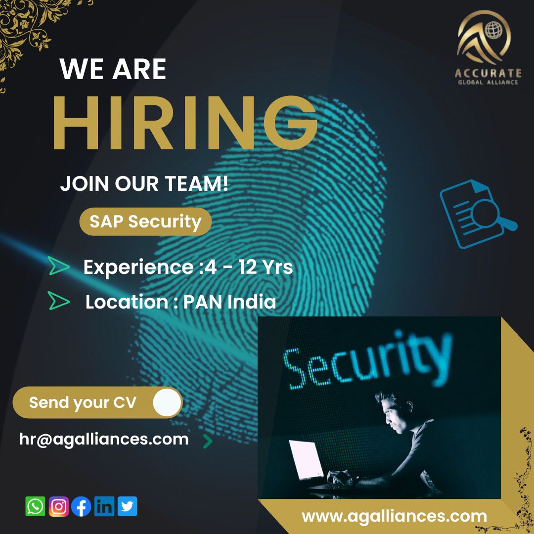 If interested comment below and share your CV at cv@agalliances.com

For more such jobs follow II Accurate Jobs II ACCURATE GLOBAL ALLIANCES II

#job #hiring2023 #hiring #aga  #job2023 #team #goodopportunity #hr #sap #share #cv #India #pan #accurateglobalalliances