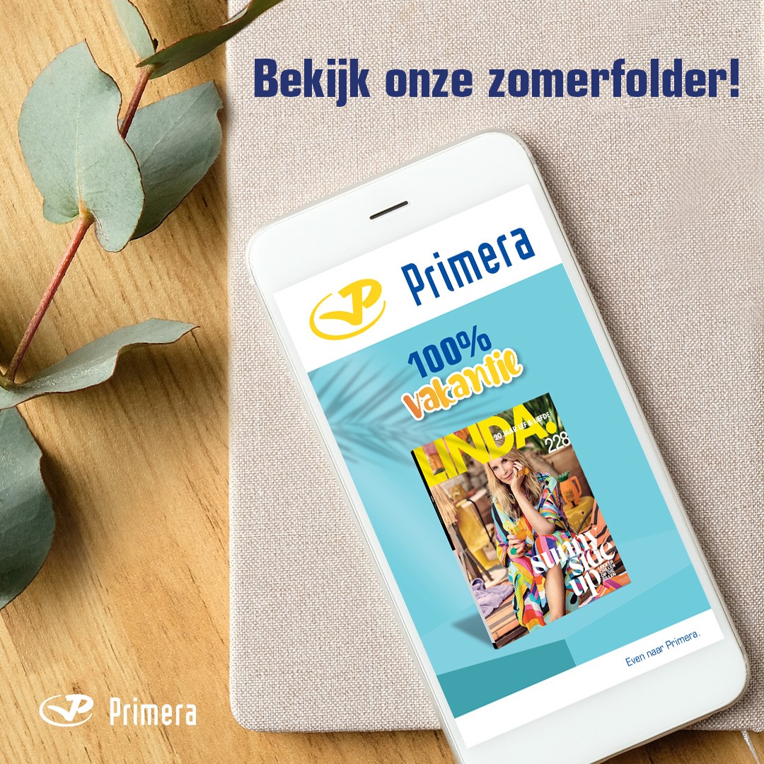 De vakantie staat voor de deur. 🦩 Met de zonnige zomermix van Primera ga je voorbereid op vakantie. Bekijk onze nieuwe zomerfolder en laat je inspireren voor de vakantie. 🌞 

Bekijk de folder hier: bit.ly/3JzdcZC