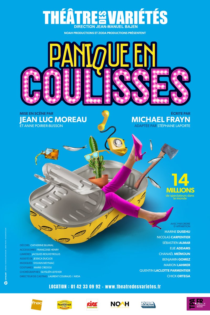 Partenariat #rireetchansons👍 Une des 10 comédies les plus jouées dans le monde ! 'PANIQUE EN COULISSES' à partir du 27 septembre @TheaVarietes #Paris😀 Réservartion▶️ bit.ly/paniqueencouli……