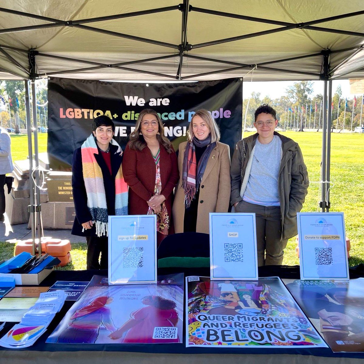 Mehreen Faruqi (@mehreenfaruqi) on Twitter photo On day 2 of #WeartheChange I visited the World Refugee Day showcase outside Parliament House.
I ran into <a href="/FDPN_LGBTIQ/">Forcibly Displaced People Network</a>, who do such important work raising awareness about unique challenges faced by LGBTIQA+ refugees, asylum seekers, & migrants. Was a pleasure to see them today. On day 2 of #WeartheChange I visited the World Refugee Day showcase outside Parliament House.
I ran into <a href="/FDPN_LGBTIQ/">Forcibly Displaced People Network</a>, who do such important work raising awareness about unique challenges faced by LGBTIQA+ refugees, asylum seekers, & migrants. Was a pleasure to see them today.