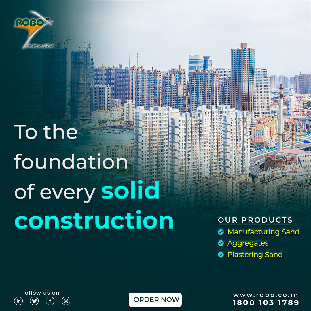 Robo_Sand's tweet photo. For every solid foundation of construction use Robo Resources-Manufacturing Sand, Aggregates, Plastering Sand...The Foundation for your success!

#Savenature #UseRoboproducts #thefutureofsand

#Fororder connect with us @ 1800 103 1789 robosand@robo.co.in, https://t.co/jdMYZm1Z3v https://t.co/4S5ZYKtDmj