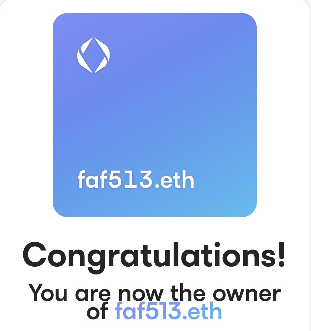 After a long time register new name . Its a mystery name FAF513 thats bought 96 BAYC . Lets see where it goes 🙏🏼