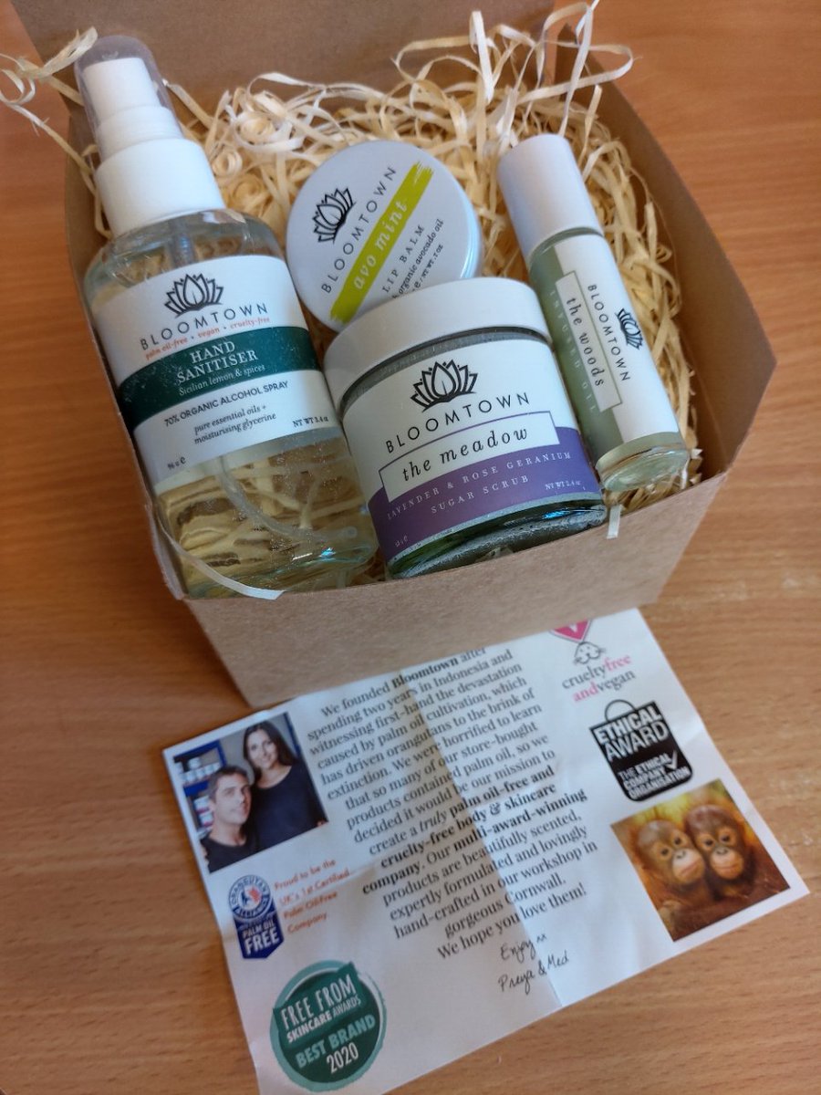 Gorgeous goodies from @bloomtownuk for my birthday! Palm-oil free, Vegan and cruelty free. Thank you so much, @Preyanka xx