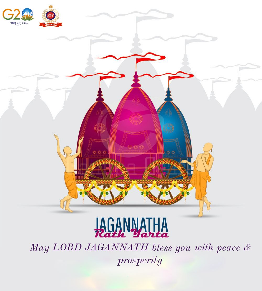 RPF_INDIA's tweet photo. Amidst vibrant chants and joyous fervor, the grand chariots of divinity glide through the ancient streets of Jagannath Puri, uniting devotees in an enchanting dance of faith &amp; tradition. 🕉️✨ 
#RathYatra #jagannathpuri #JagannathRathYatra   #JagannathRathYatra_2023 #Puri https://t.co/XjICw0n8uA