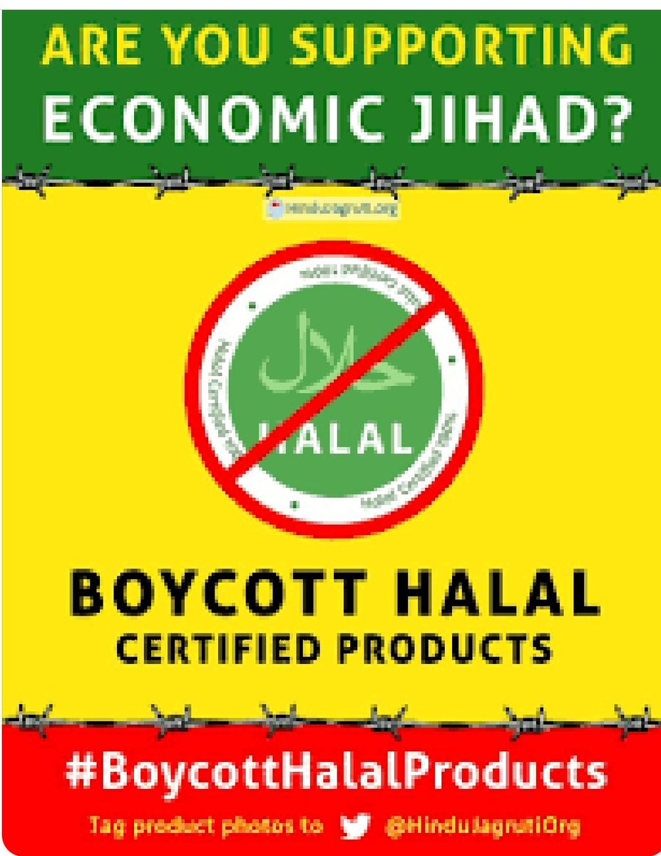 SG_HJS's tweet image. After Halal Free campaign in Maharashtra, Karnataka, Chhattisgarh, Jharkhand, now the whole country will be Halal product free. In #वैश्विक_हिंदुराष्ट्र_महोत्सव everyone opposed #HalalJihad which is an economy parrellel to country&apos;s economy should be stopped.
Say No To Halal