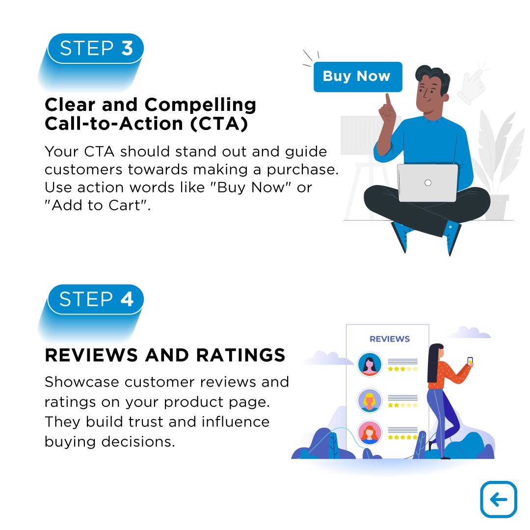 A clear call-to-action and customer reviews can significantly increase conversions. Discover how to use them effectively in our guide. #DigitalMarketing101 #ProductPageOptimization #Retail #Ecommerce 

(4/9)