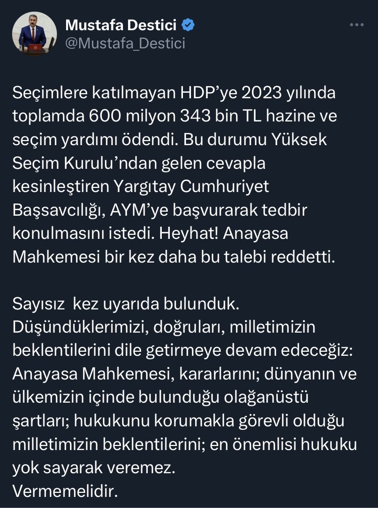 MuhsinAlp15's tweet photo. #hazine #Bbp #Mustafadestici
ELHAMDÜLİLLAH BÜYÜK BİRLİK PARTİSİ OLARAK BİZ BUNUN GİBİ HÜKÜMETİN YANLIŞ KARARLARINA ORTAK DEĞİLİZ BU MİLLET BBP SİNE %5 bile oy vermedi şayet oy Cemil olsaydı bu hukuksuzluklar olmazdı
Bbp sine oy verenlerin #vebali yok https://t.co/7PpWHNXa7K