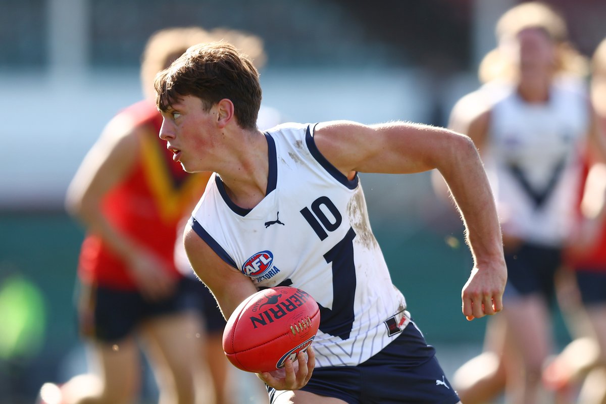 Looking back before moving forward. Check out some snaps from Vic Country's opening game at the U18 Boys Champs against South Australia at IKON Park. 📸 Graham Denholm/AFL Photos #GenNext