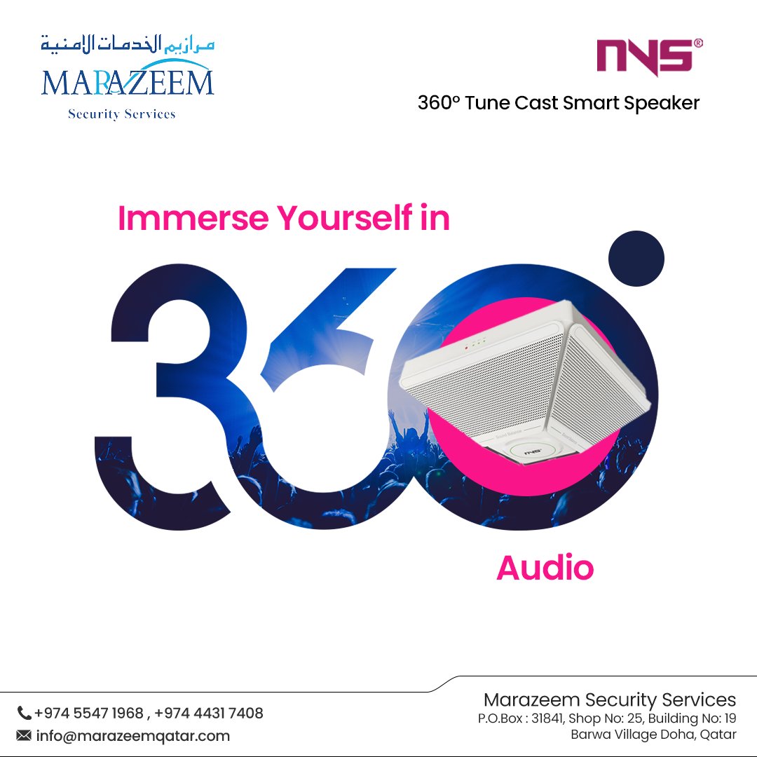 Immerse Yourself in 360° Audio with the NVS-IP100040SP, 360 Tune Cast Smart Speaker! 

Contact #Marazeem to discover the ultimate sound experience +97455471968.
.
#sound #audio #speaker #bluetooth #loudspeaker #communication #nordencommunication #bluetoothspeaker #doha #qatar