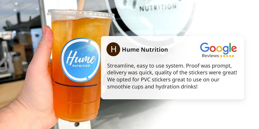 OzStickerPrint's tweet image. Thank you Hume Nutrition for recognising our easy-to-use system where ordering feel like a breeze! ❤️

We're super happy to hear the #PVCStickers were the great fit of your smoothies and hydration drinks!  🥤

Click to see the review: g.co/kgs/eu7j6f
.
.
.
#reviews #au