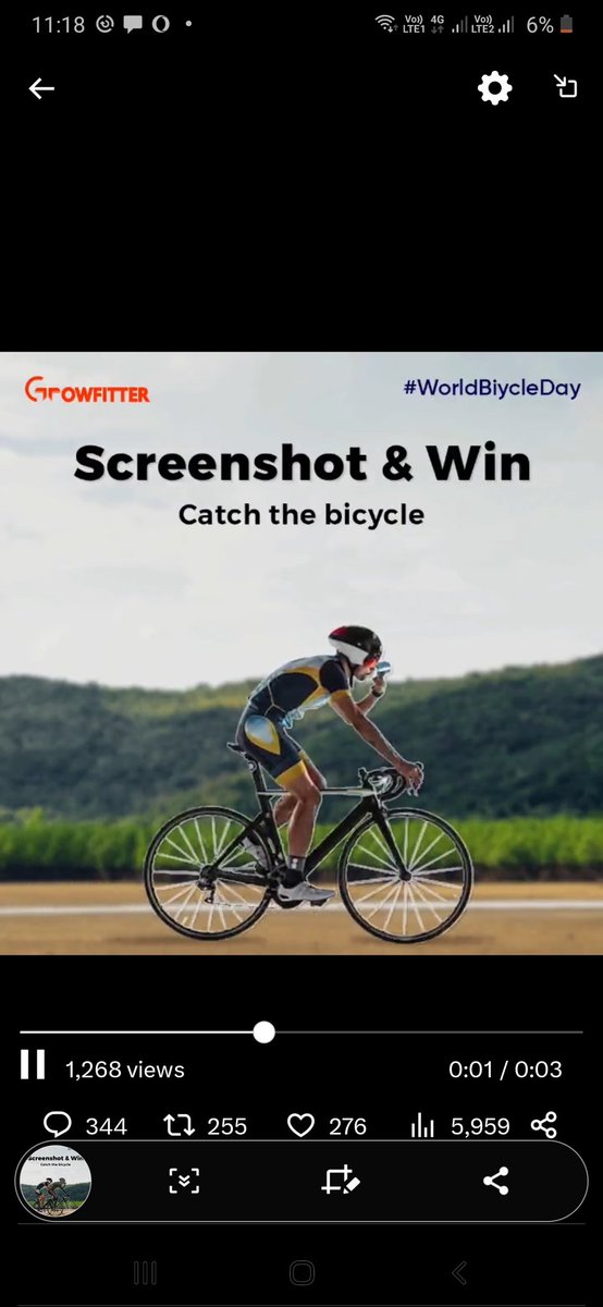 @growfitter Here's my screenshot 

#WorldBicycleDay2023 #ContestAlert
@growfitter 
#growfitter

@HarshSh92428523
@RajatVashist6
@Shrey8753

#Giveaway #giveawayalert #contesalert #bicycle #win #WorldBicycleDay #team #giveaways #growfitter