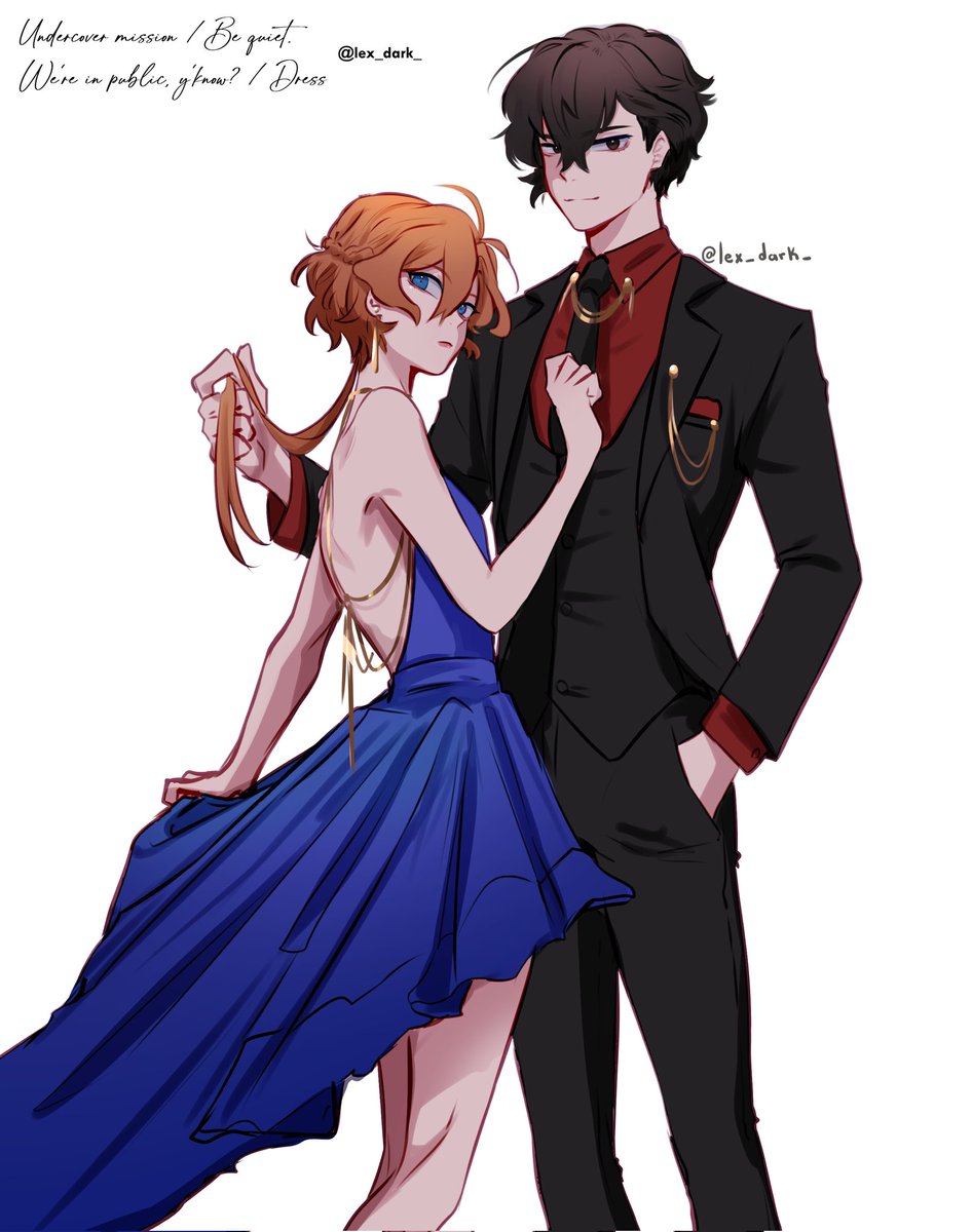 lex_dark_'s tweet photo. NSFW 🔞
Day 2 — Undercover mission + “Be quiet. We're in public, y'know?” + Dress 👗 NakaDaza

#bottomdazaiweek https://t.co/x0GSS20W1h