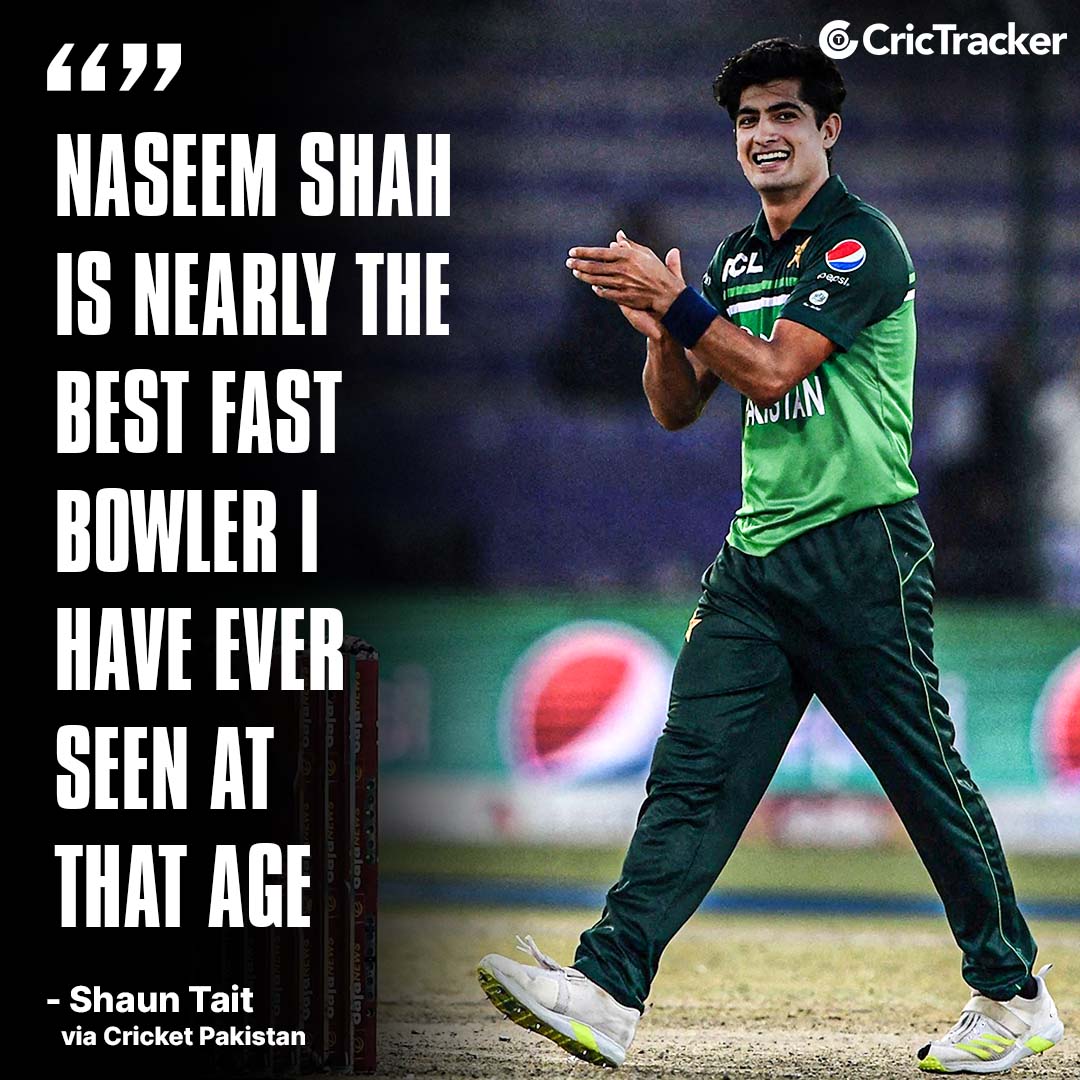 Former Australia pacer Shaun Tait lavished praise on young Pakistan sensation Naseem Shah.

#CricTracker #ShaunTait #NaseemShah