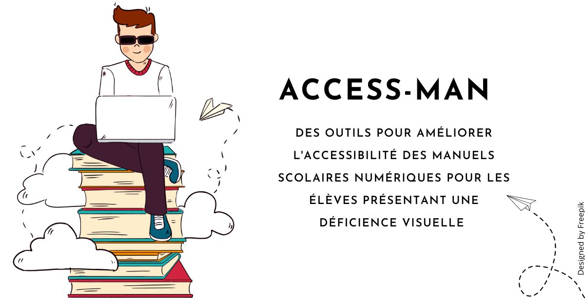 FIRAHandicap's tweet photo. 💻 Améliorer l'accessibilité des manuels scolaires pour les élèves déficients visuels est un défi et une nécessité. C'est l'objet de la recherche appliquée et participative Access Man, dont les résultats et outils sont disponibles !
Plus d'infos ici : https://t.co/I6ikWxWxOM https://t.co/5lwbEKZ8MJ