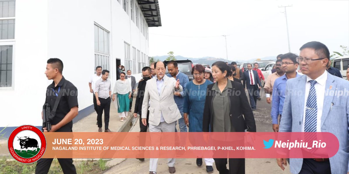 Neiphiu_Rio's tweet photo. Visited the Nagaland Institute of Medical Science and Research (NIMSR) at Phriebagei, P-Khel, Kohima. Pleased to inspect the work in progress of the facility. I hope the citizens of the State will benefit from the institute. https://t.co/OttNuY7kbh