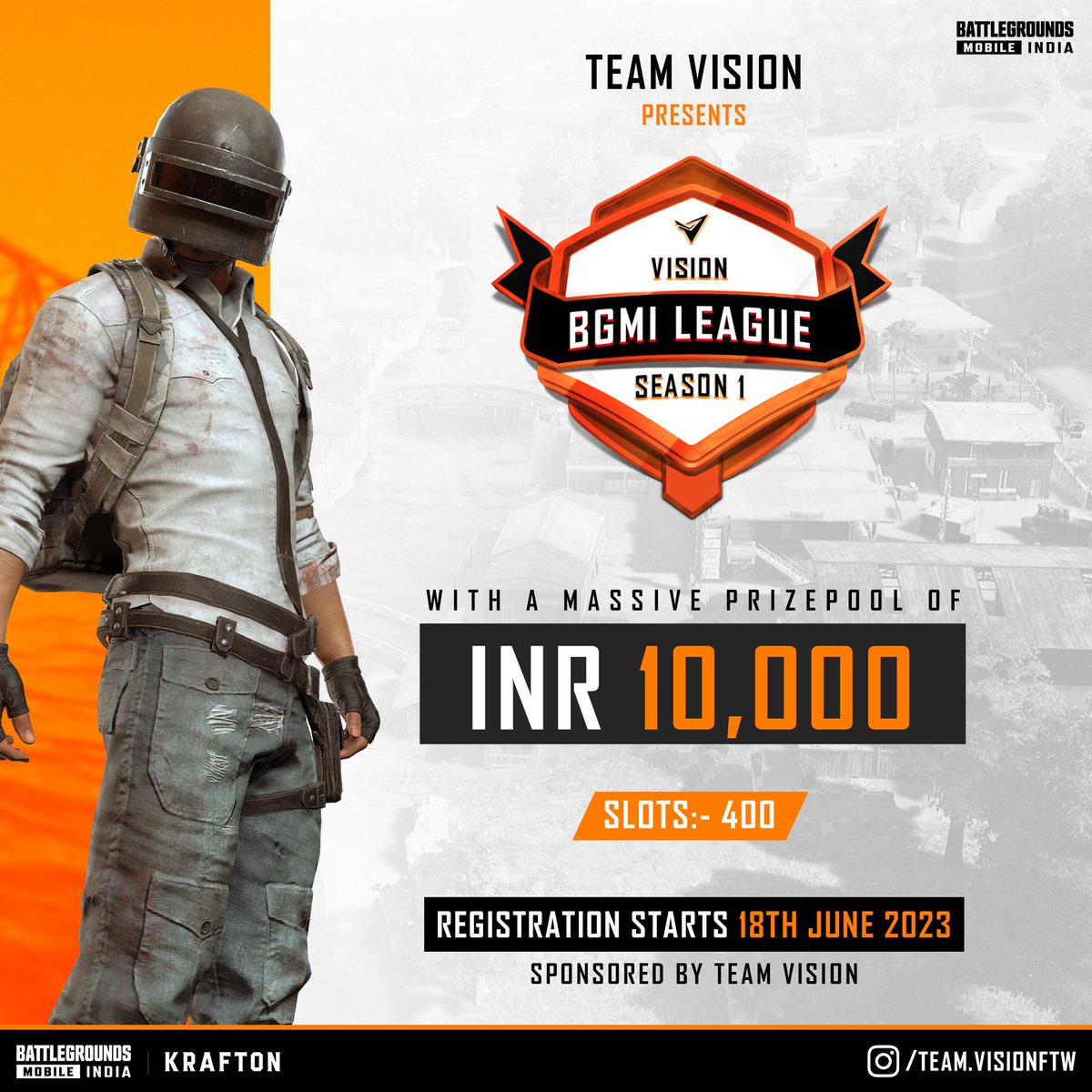 teamvisionftw's tweet photo. VISION 10K BGMI LEAGUE

Hello Players, Vision Esports presents brand new Bgmi tournament with a prize pool of 10,000 INR, which provides a platform for 400 teams to showcase their talents and skills.
Platform: Mobile Only
#BGMI #BattleGroundsMobileIndia
 https://t.co/v9cuf3FahR https://t.co/9t5gQ86cry
