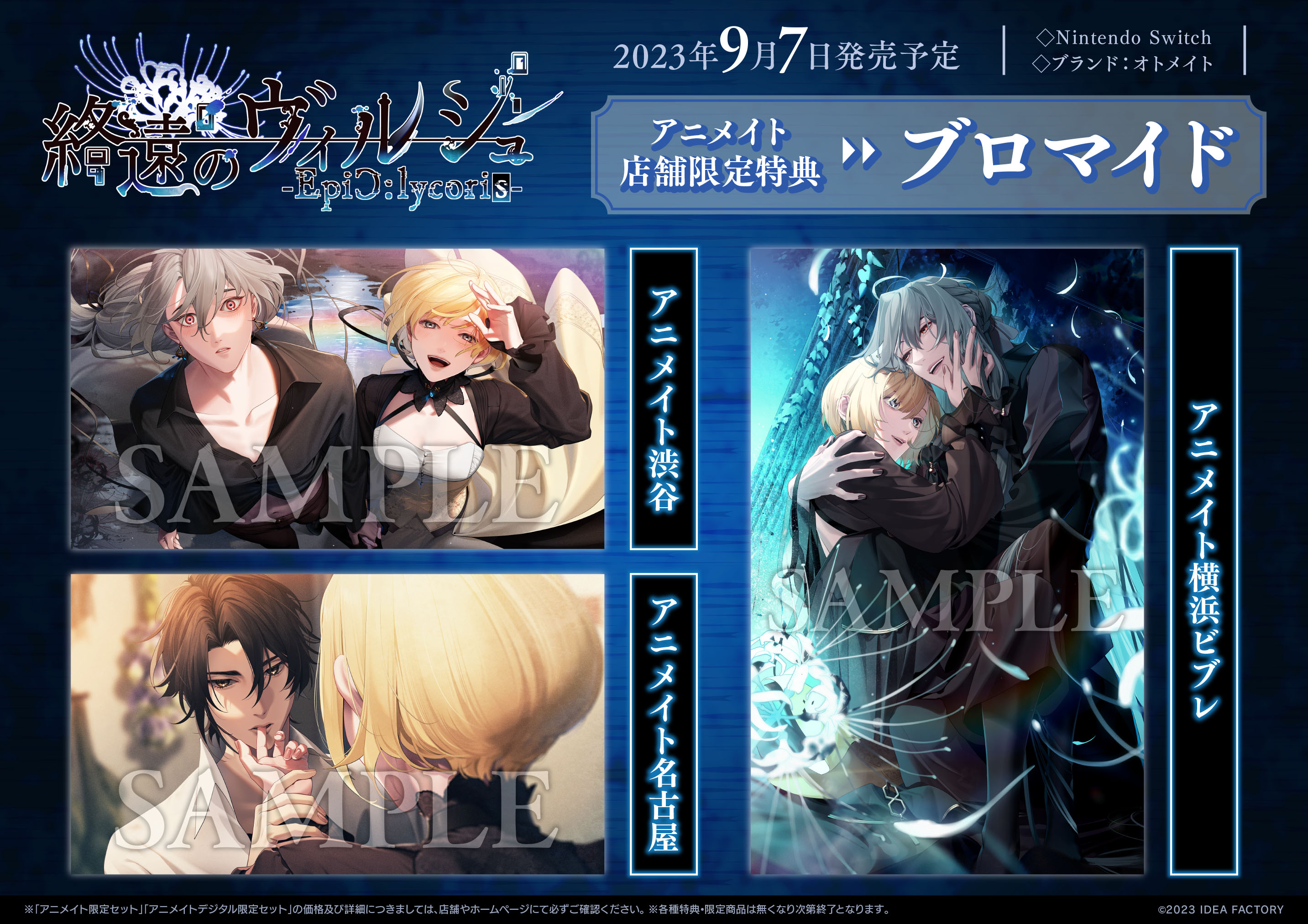 Switch 終遠のヴィルシュ ソフト2本　小冊子3冊セット 終遠のヴィルシュ Switchソフト アニメイト特典小冊子 終ヴィル リュカ