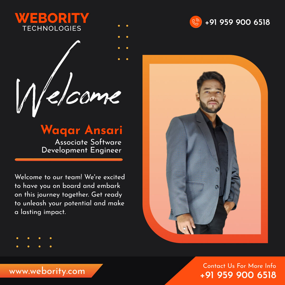 🌟 Introducing Waqar Ansari, our new Associate Software Development Engineer! 🎉 

Join us in welcoming him to the team as we dive into exciting software development projects. 

#NewJoinee #WelcomeWaqar #SoftwareDevelopment #TeamWork #Innovation