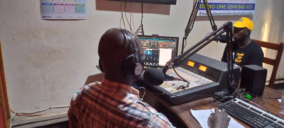 Timothyokodan's tweet photo. Happening now creating awareness about ONC and government programs like Emyooga ,PDM etc at Kumam Broadcaster LTD.102.9 Dwanwa FM . #Omalako Jajja Tova kumain#. 2026. Appreciation to Hajjat Namyalo Uzeiye SPA/Head ONC. https://t.co/2NHBYYiwEo