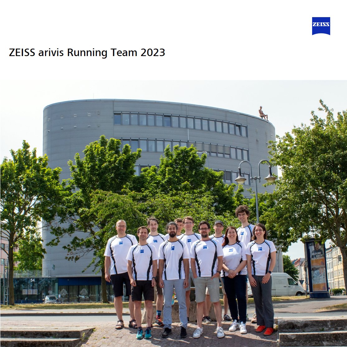 ZEISS arivis running team will participate in the Rostocker Firmenlauf on June 21, 2023. 

With a strong belief that a healthy mind resides in a healthy body, we encourage our employees to stay active and participate in sports- and community-related initiatives. #Teambuilding