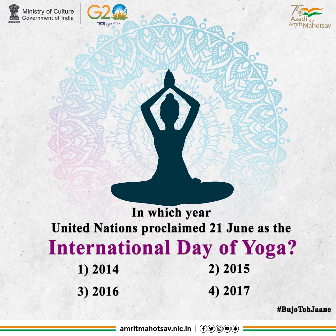 upculturedept's tweet photo. Time to stretch your brain power & answer this one correctly. Drop your answer in the comment section & don't forget to tag your friends.
#AmritMahotsav #BujoTohJaane #Quiz #CountdownToIDY🧘 #MainBharatHoon
#Repost : @AmritMahotsav https://t.co/UvUFMqS3wC