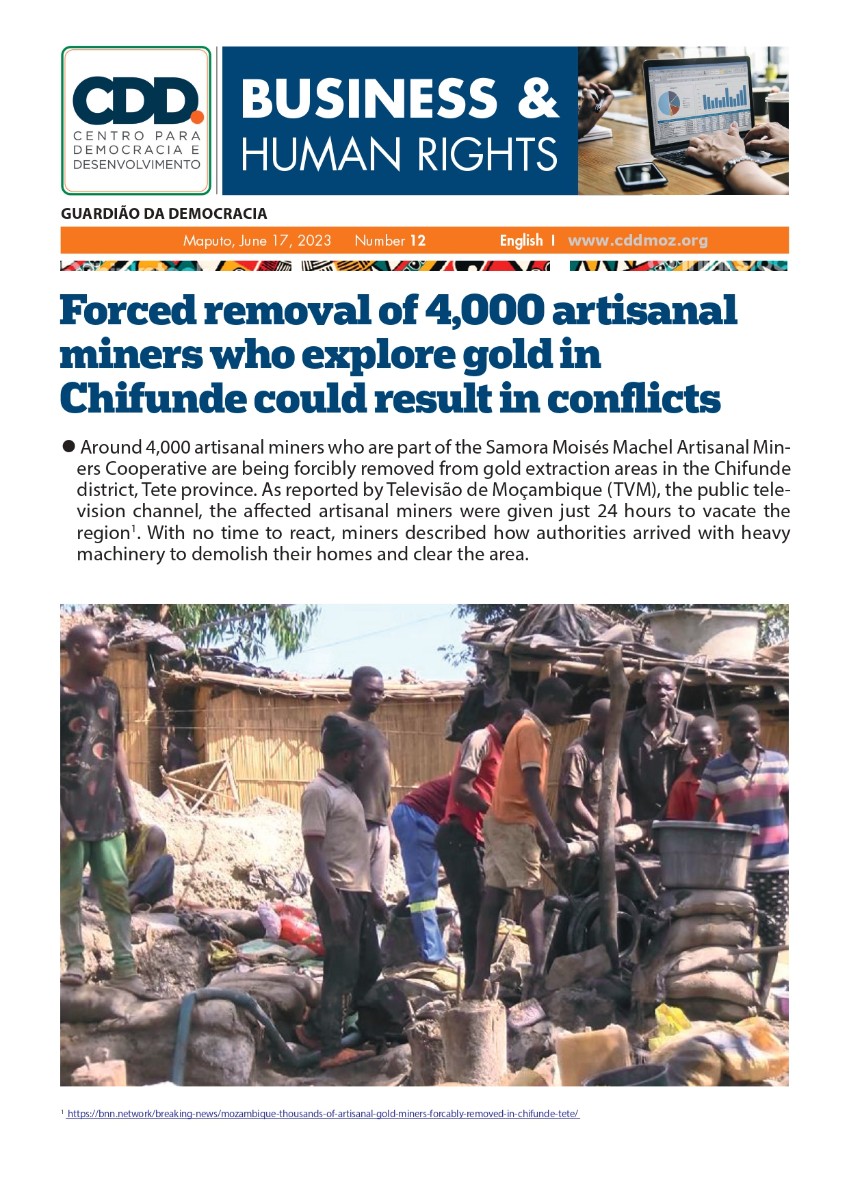 Forced removal of 4,000 artisanal miners who explore gold in Chifunde could result in conflicts

Read more: cddmoz.org/wp-content/upl…