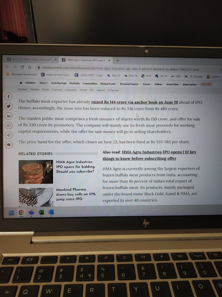 Dear Stock Market,

Kindly avoid HMA Agro Industries IPO

as you can see, Its the largest exporters of Frozen buffalo meat products from India.

India is Hindu Desh according to many, and investing in this ipo will lead more no. of innocent buffalo would be killed by your money