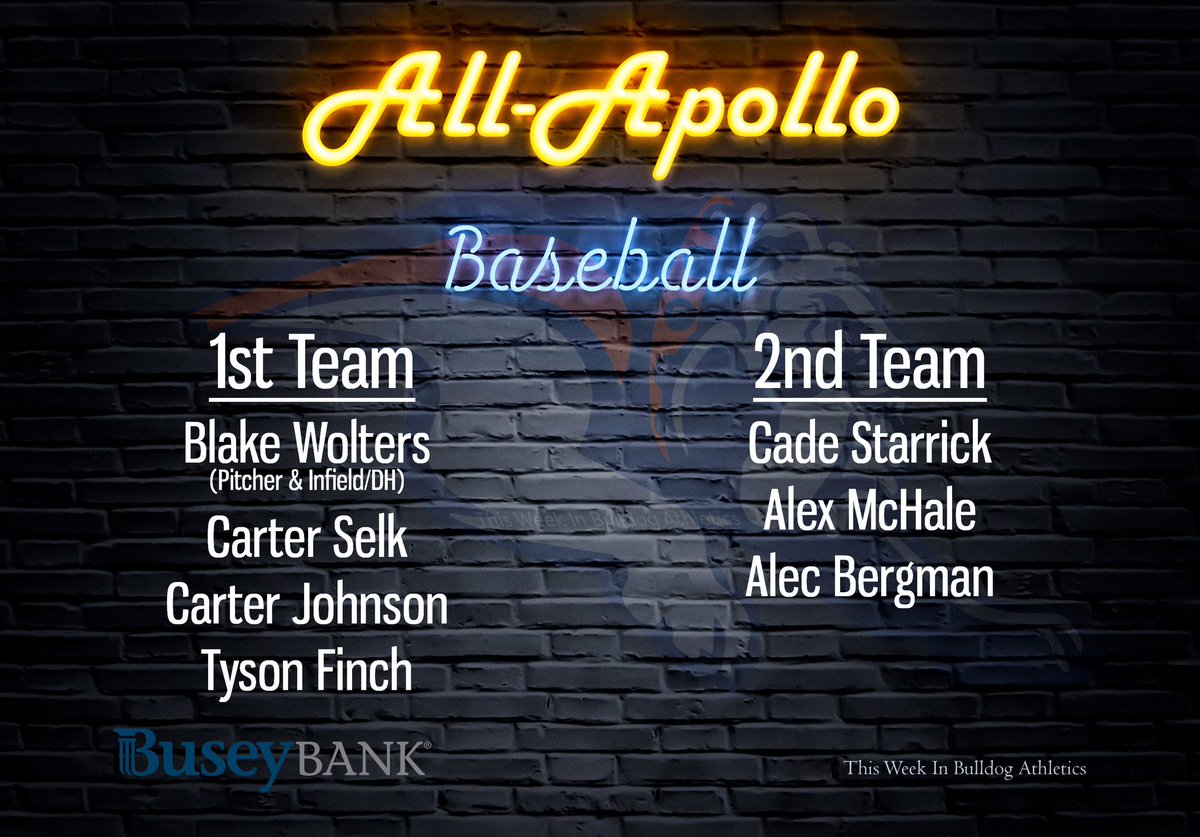 Congratulations to these <a href="/MSBulldogBS/">Mahomet-Seymour Boys Baseball</a> Bulldogs on receiving All-Apollo Conference honors! <a href="/mshsathletics/">M-SHS Athletics</a>