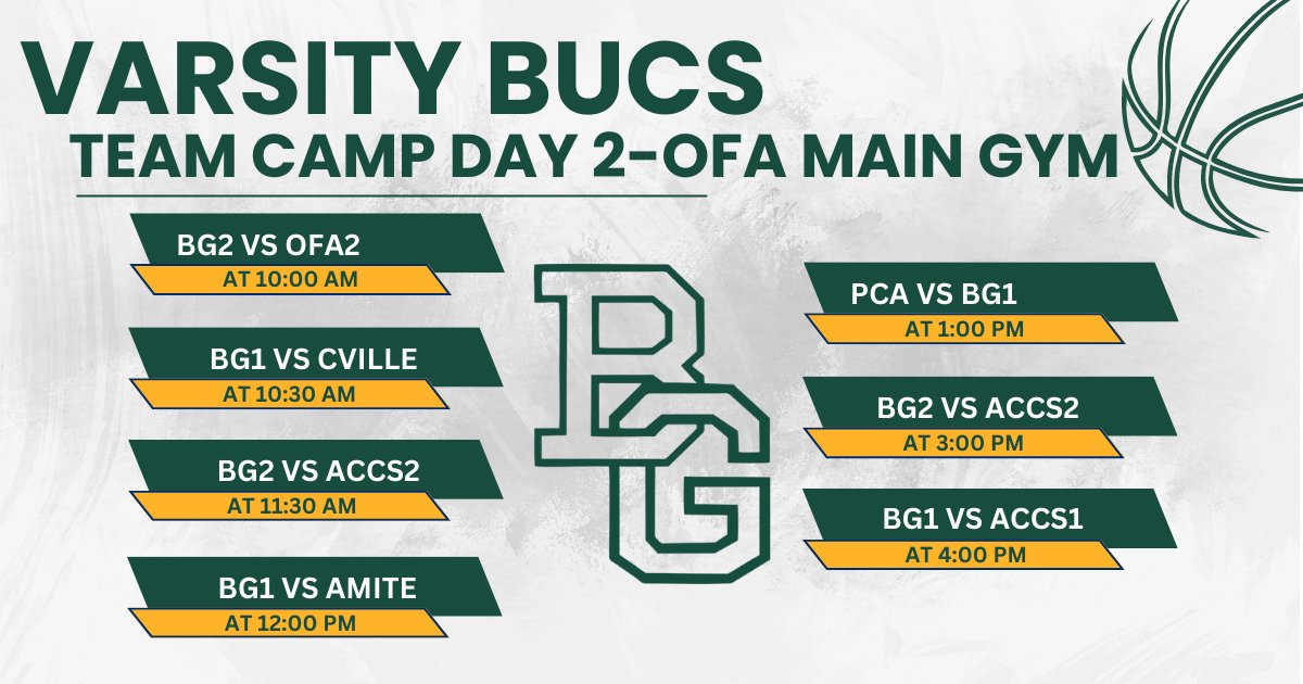 Looking forward to another day of #buccaneerbasketball on Tuesday