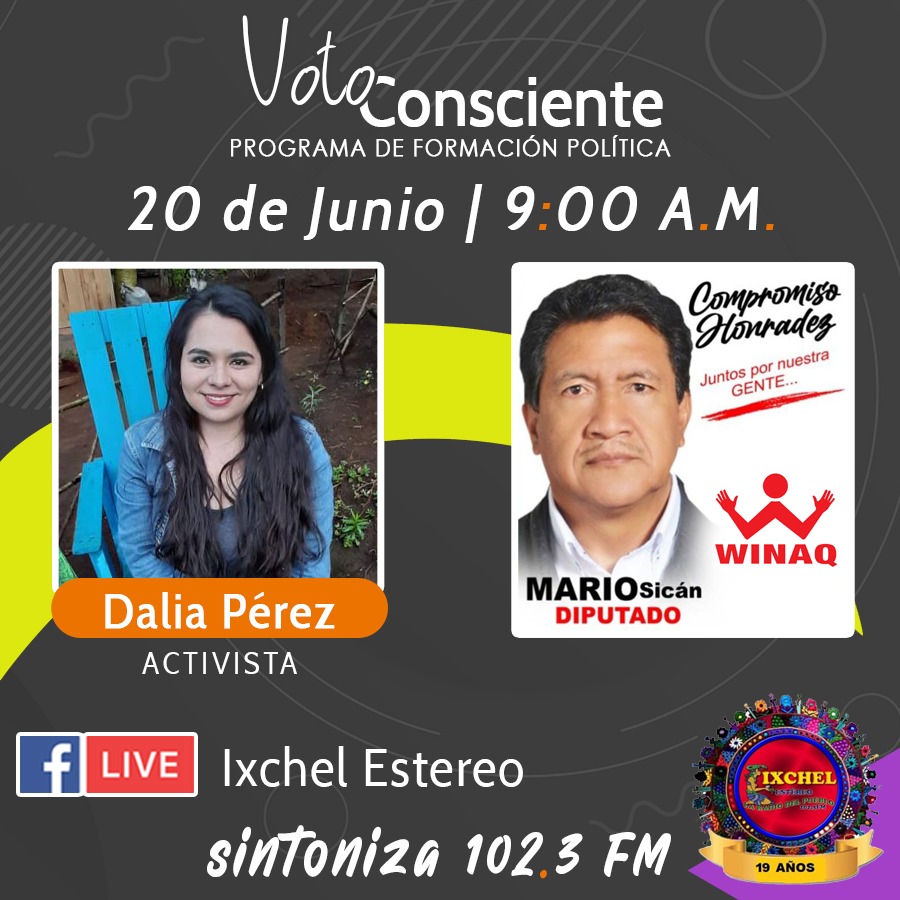 Mañana voy a entrevistar al candidato a diputado del partido WINAQ del distrito de Sacatepéquez.