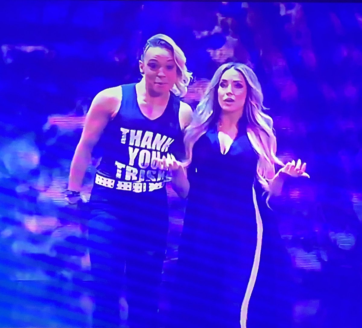 harlanwheelerr's tweet photo. Apparently #becklynch by making contact with Trish stratus gave her the win against Raquel Rodriguez to qualify for #MoneyInTheBank https://t.co/gho1WKpZpH