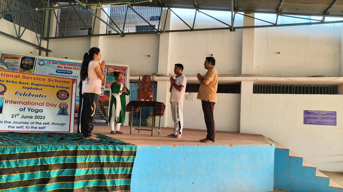 5 days yoga practice session at JSGEC Jagdalpur @NSSRDBhopal @nsscsvtuCG @vyc_india