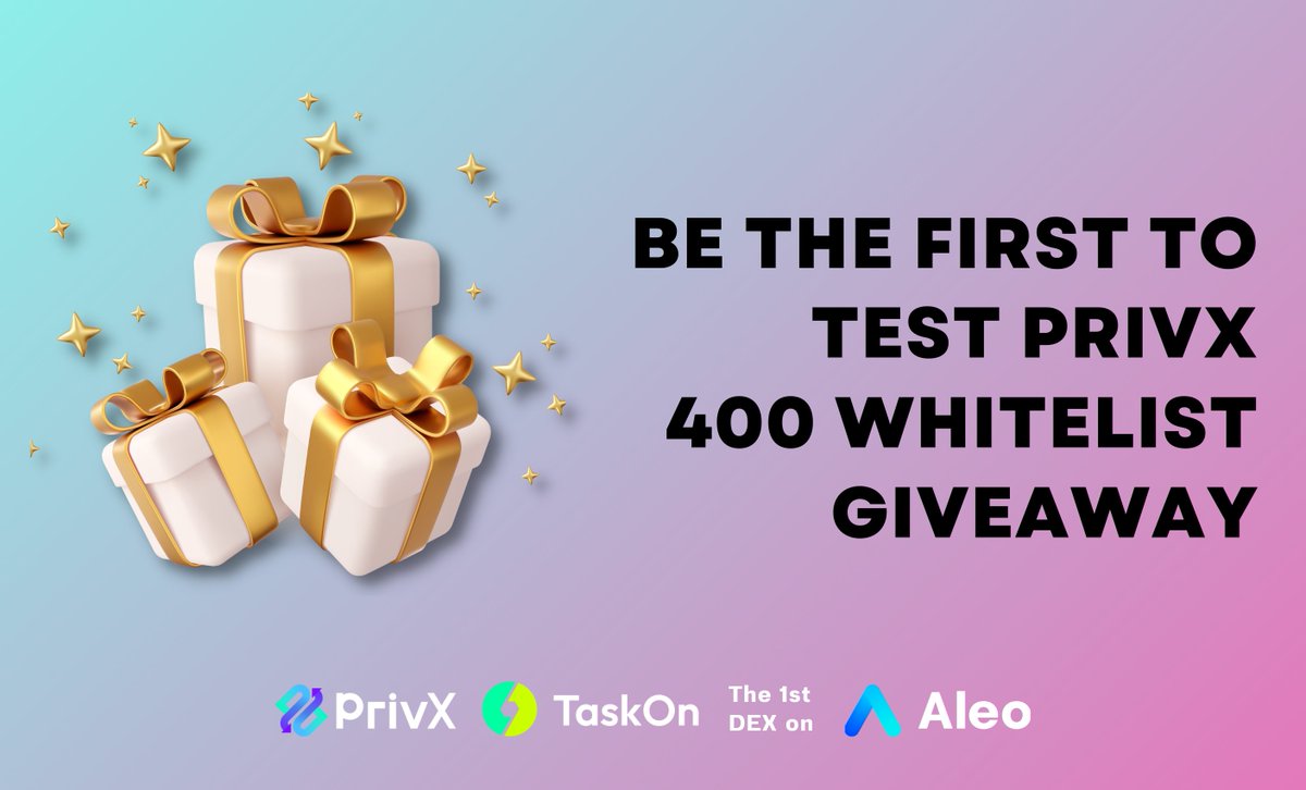 PrivExchange's tweet photo. 📢Join the PrivX Alpha testnet and experience the 1st #DEX on @AleoHQ with on-chain privacy. 

🎁400 #whitelist spots to early supporters. 

⏳ 24h Countdown

💫Don't miss out on this revolutionary trading experience! 

🔽ENTER
 https://t.co/5e6OzYqUeK
#PrivX #Aleo #crypto #FCFS https://t.co/vh8cVpl9jP