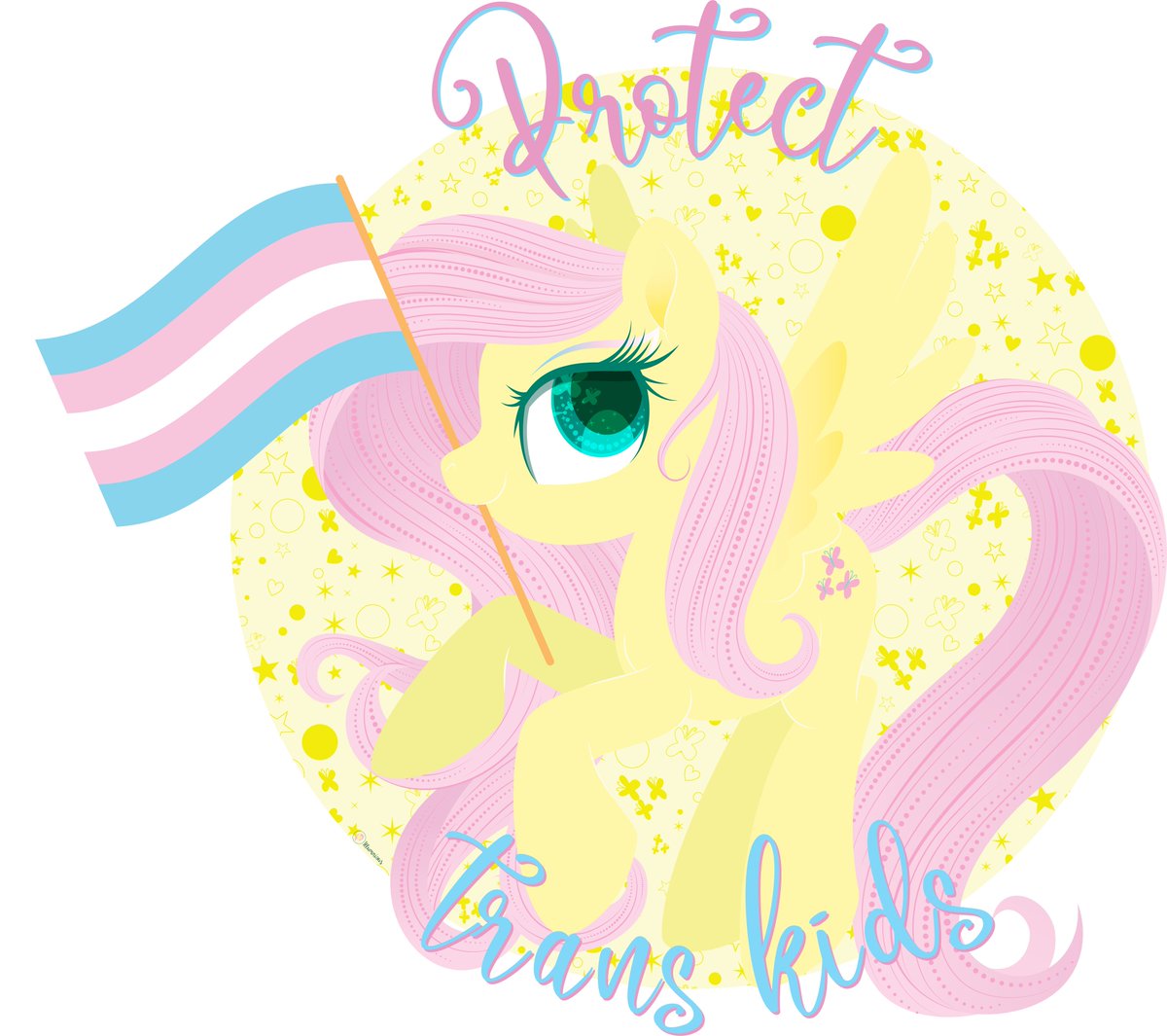 Fluttershy: Protect Trans Kids #mylittlepony #mylittleponyfriendshipismagic #fluttershy #transgender #transgender #lgbtq #transisbeautiful #artistsontwitter #Adobeillustrator