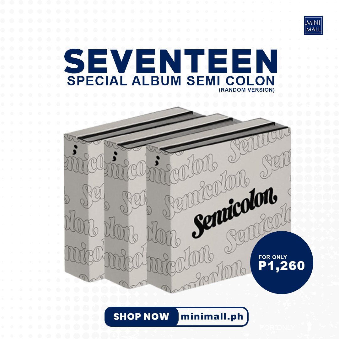 K-pop fever at its peak! Get your hands on our #SEVENTEEN album and immerse yourself in the melody of our chart-topping hits. Order now!

Visit minimall.ph for more merchandise.