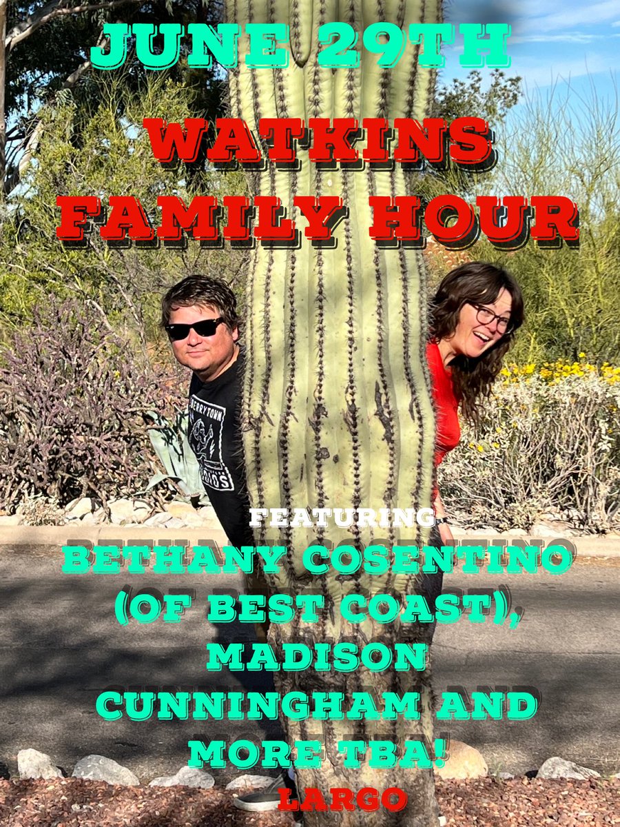 Attention Los Angeles folks: our next <a href="/WatkinsFamHour/">Watkins Family Hour</a> is June 29th with guests #BethanyCosentino and <a href="/madicunningham/">Madison Cunningham</a>. Get your tickets at largo-LA.com.