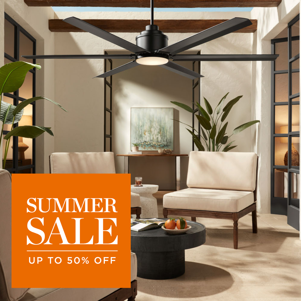 LampsPlus's tweet photo. The Summer Sale is on 😎 Save up to 50% off #ceilingfans, #outdoorlighting, #fountains, and much more for outdoor and indoor spaces. 

Shop now: https://t.co/CZ6ERe5IWc

#myLampsPlus #BlackCandelabraChandelier #GoldTableLampSet #BlackCeilingFan #BronzeWallSconce #RoundWallMirror https://t.co/tVOBciBdOY