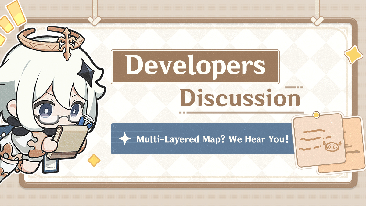 GenshinImpact's tweet photo. Multi-Layered Map? We Hear You! Developers Discussion - 06/20

Dear Traveler,
We'd like to share all the optimizations that will be released soon as well as some plans that are already in the works. Let's take a look!

More details: https://t.co/OJXYIBhhiX

#GenshinImpact https://t.co/KAewvWUkjV