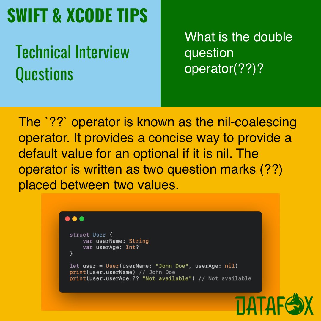 datafoxsoftware's tweet image. Technical Interview questions. Common questions in technical interviews for iOS developers.
#swiftuitutorials #iosdev #iosdeveloper #swiftlang #mobileDev #swiftprogramming #swift #swiftui #opentowork #swiftdev
#appleDeveloper #indieDev #ios