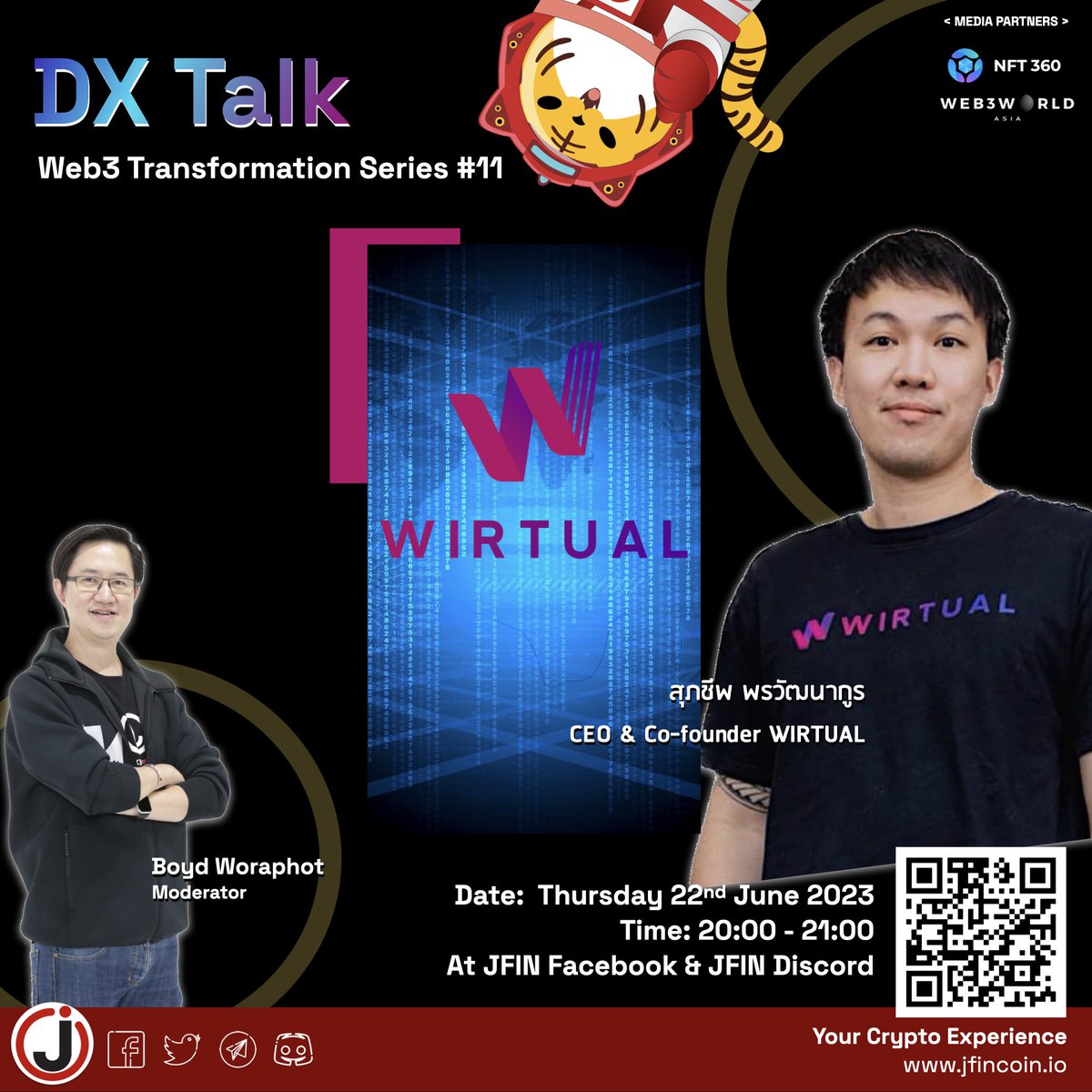DX Talk Web3 Transformation Series #11 : Wirtual

พบกับซีรีส์ Talk สู่ Digital Transformation  ' DX Talk Web3 Transformation Series'

#Jiger #JFIN #JFINChain #Wirtual #MovetoEarn #ExercisetoEarn #Web3Transformation #DigitalTransformation