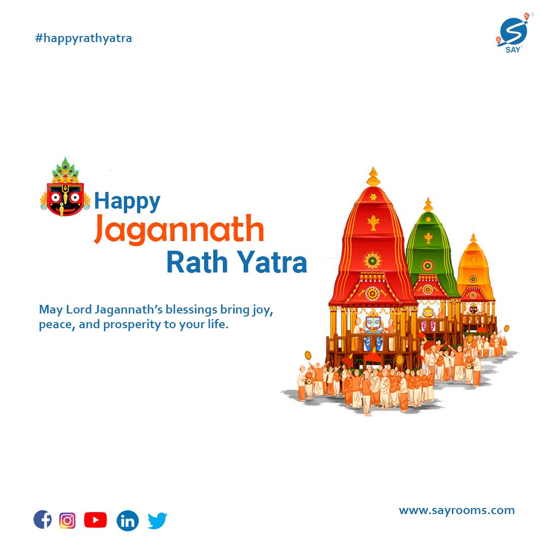 RoomsSay's tweet photo. May Lord Jagannath's blessings bring joy, peace and prosperity to your life.

#rathyatra #festival #lordjagannath #odisha https://t.co/iiroN3blTY