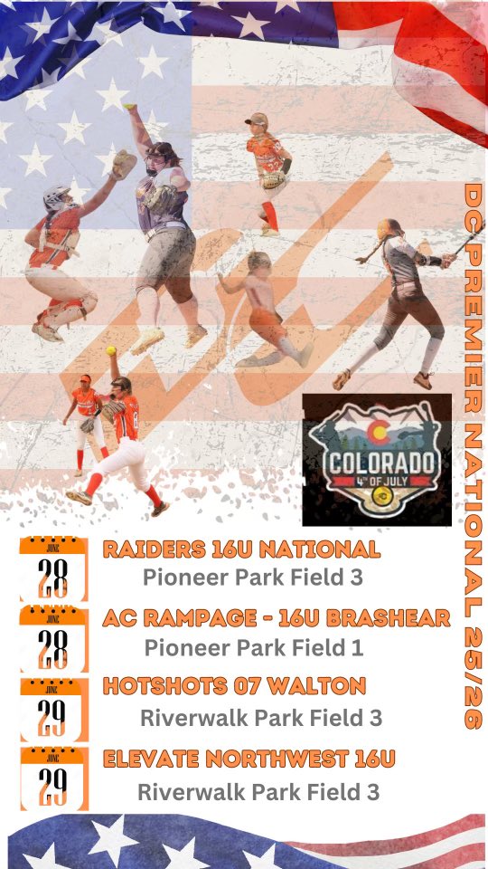 Games on 6/28 are at 8 &amp; 10 and games on 6/29 are at 10 &amp; 12 
#letsgo