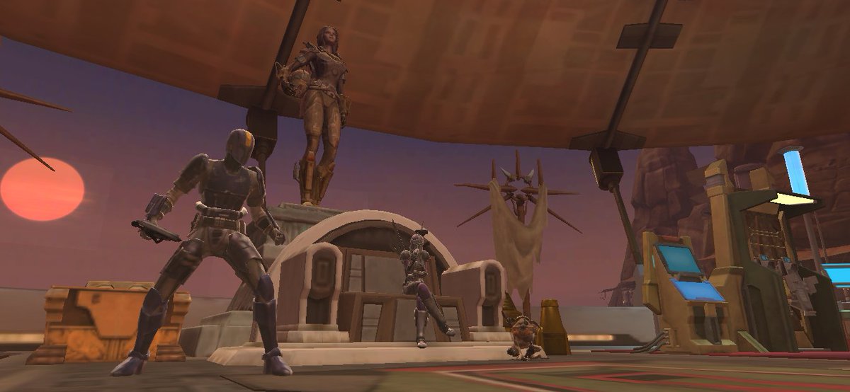 ArtsHellebore's tweet photo. This is the way. Ohurhi Varad, sitting upon her throne. XD Was just having fun in Arenas &amp; WZs. Publicly listed SH. Come visit! 

#swtorfamily #swtor @swtor #mandalorian #varad #tatooine #starwars #themandalorian https://t.co/HREKB9Sbp8