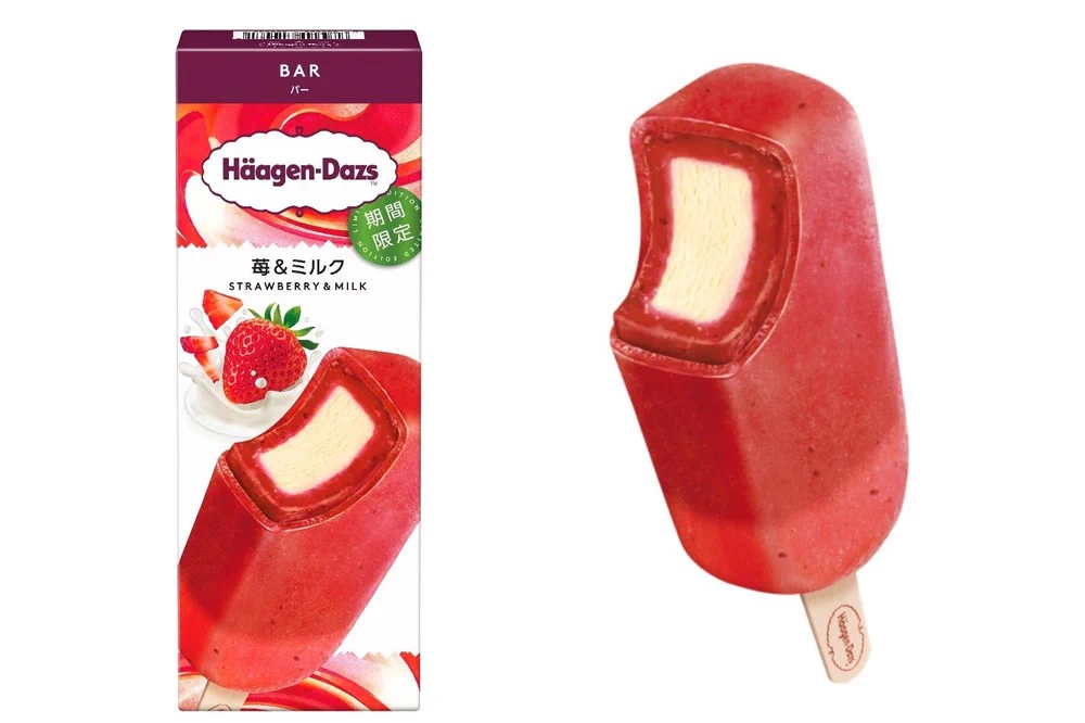 ハーゲンダッツの新作アイスバーに注目！ 今回は苺の濃厚ミルクの組み合わせ