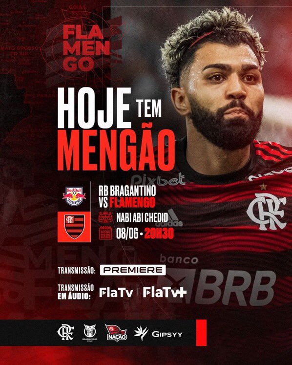 HOJE TEM MENGÃO NO BRASILEIRÃO! 

Às 21h30, o Mais Querido enfrenta o RB Bragantino, fora de casa. Vamos com tudo em busca dos três pontos! 

#BGTxFLA #VamosFlamengo