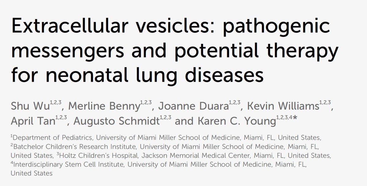 Watch this space lol, another one hot off  the press, check it out in frontiers in pediatrics! 

#NeoTwitter #MedTwitter #Neonatology #ExtracellularVesicles #CellBiology